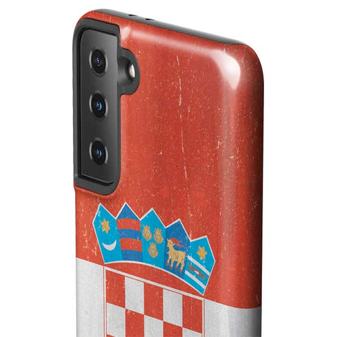 Croatia Flag Distressed Galaxy S21 FE Pro Case